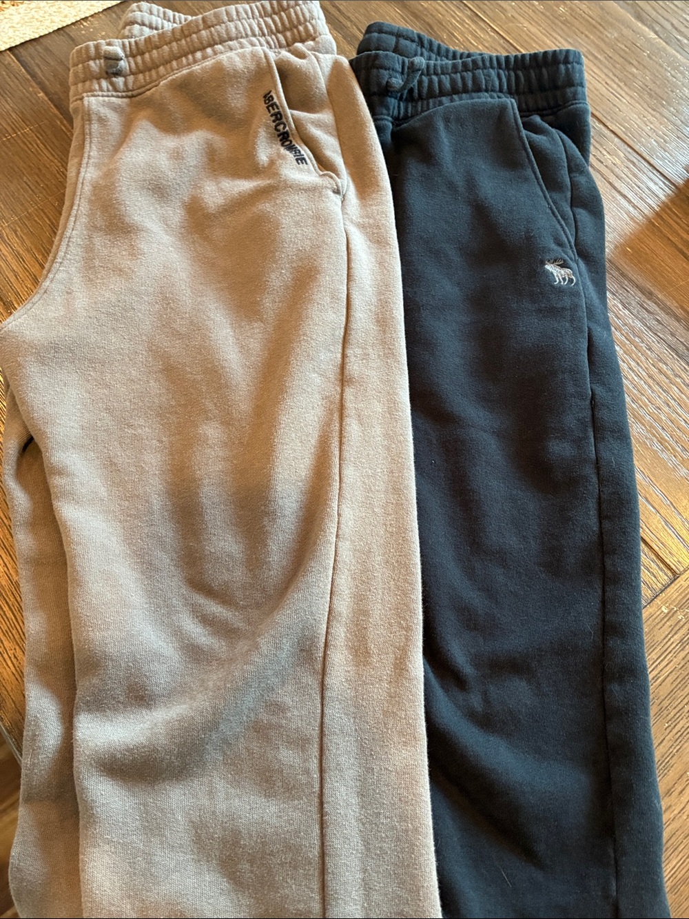 abercrombie kids Two-Pack Fleece Joggers - Khaki & Black
